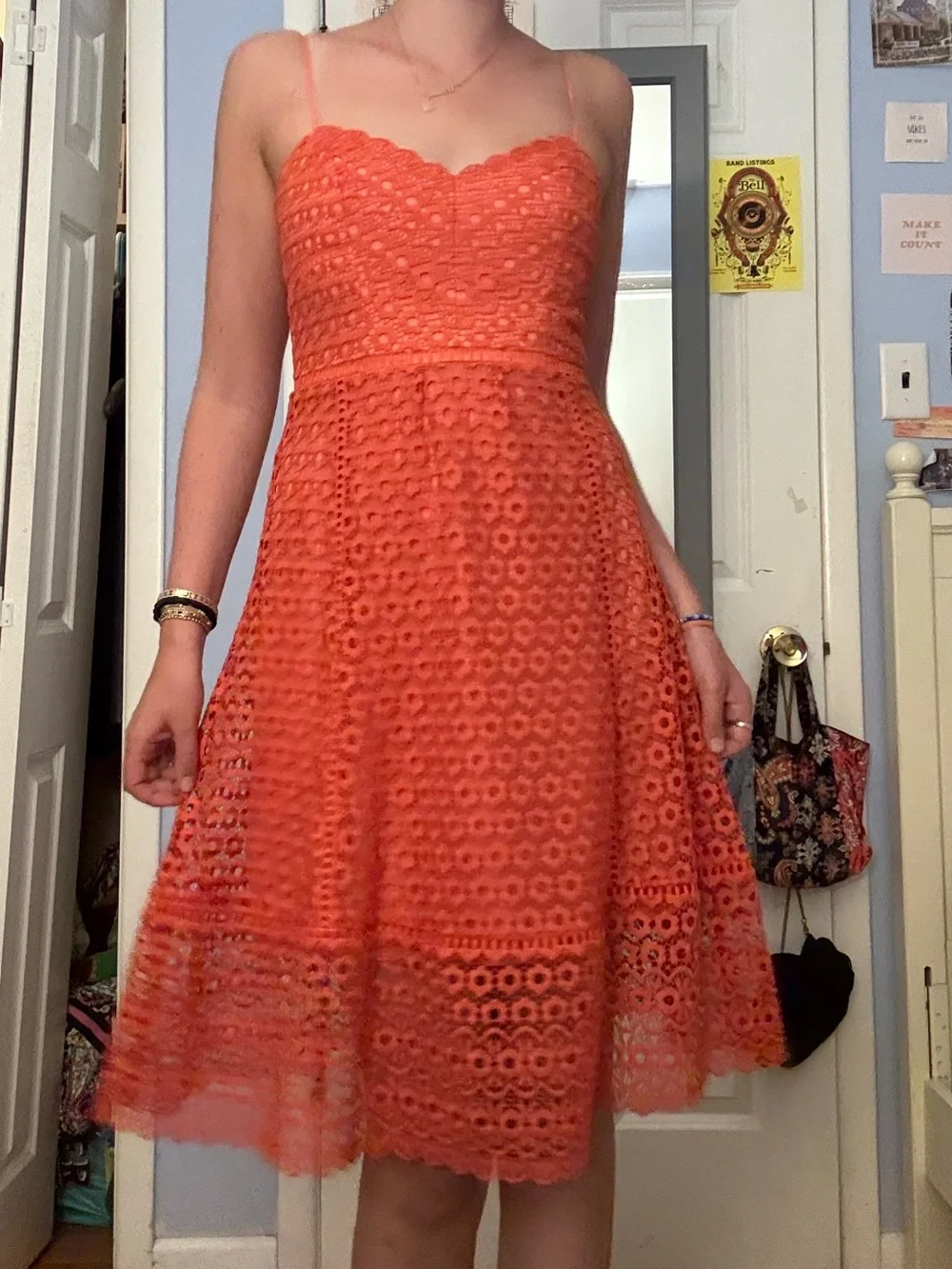 Orange Lace J Crew Dress